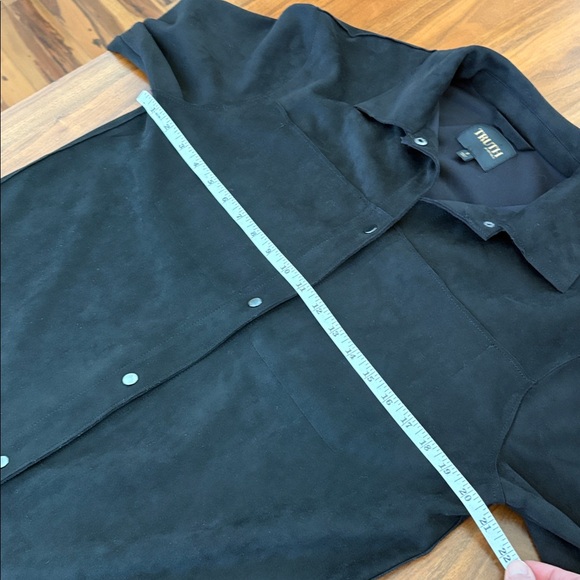 Truth by Republic Oversized Black Faux Suede Snap Shirt Shacket Size Small - Picture 9 of 9